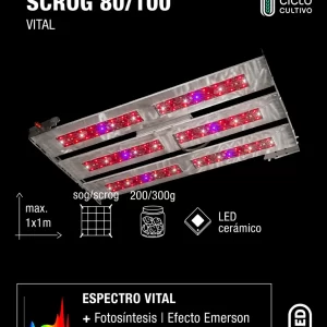 Kit Reprocann 100 SCROG (Carpa + LED Scrog 80/100 + 2x Poleas + 2x Ventiladores) - Imagen 5