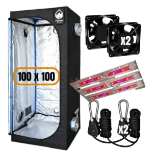 Kit de cultivo indoor completo 1x1m Reprocann SCROG con carpa y panel LED en Buenos Aires