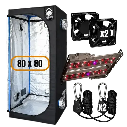 Kit de cultivo indoor completo en Argentina con carpa 80x80 y panel LED L90 Vital